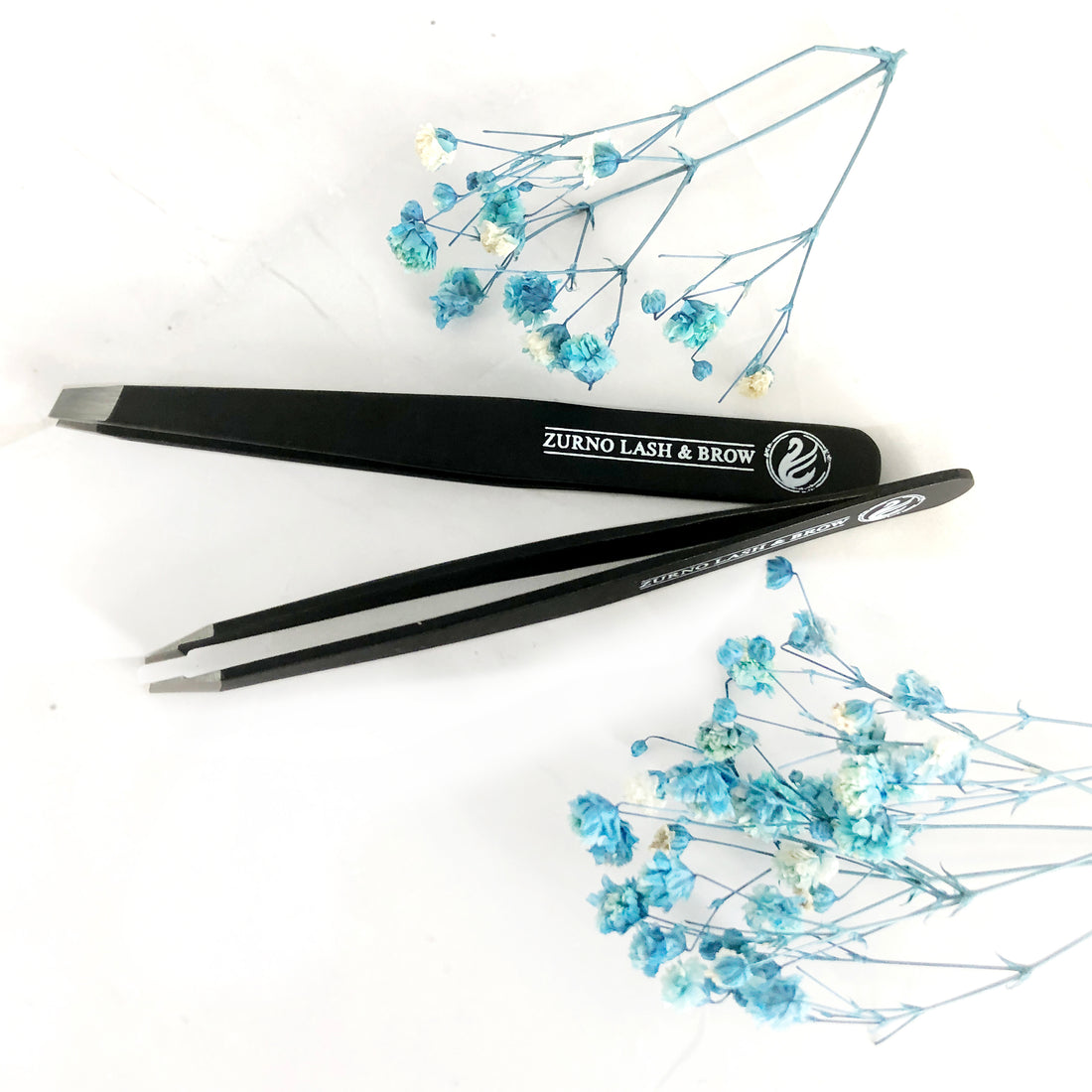 Zurno Black Eyebrow Tweezer Slant Tip - 1pc