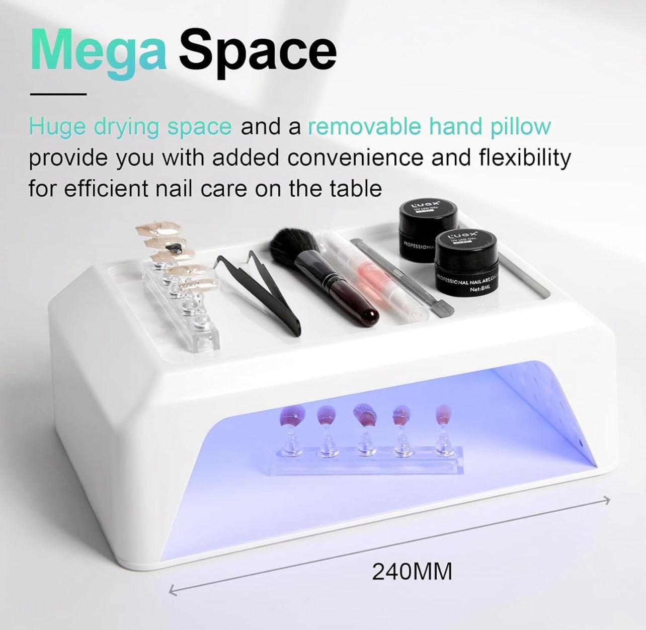 Professional Nail Curing Lamp for Gel Polish Dryer with Arm Rest