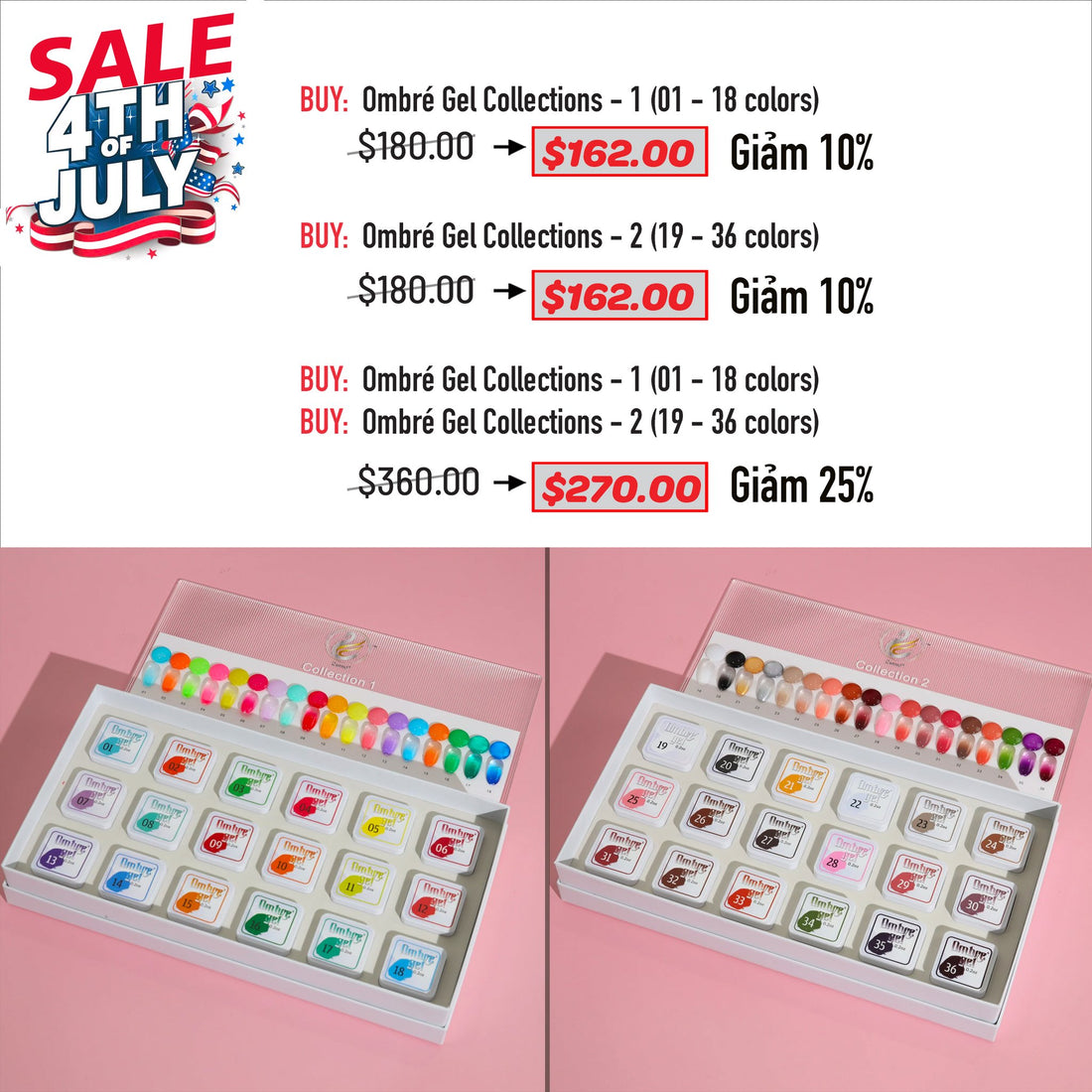 4TH JULY SALE - Ombre Gel Collections Deal