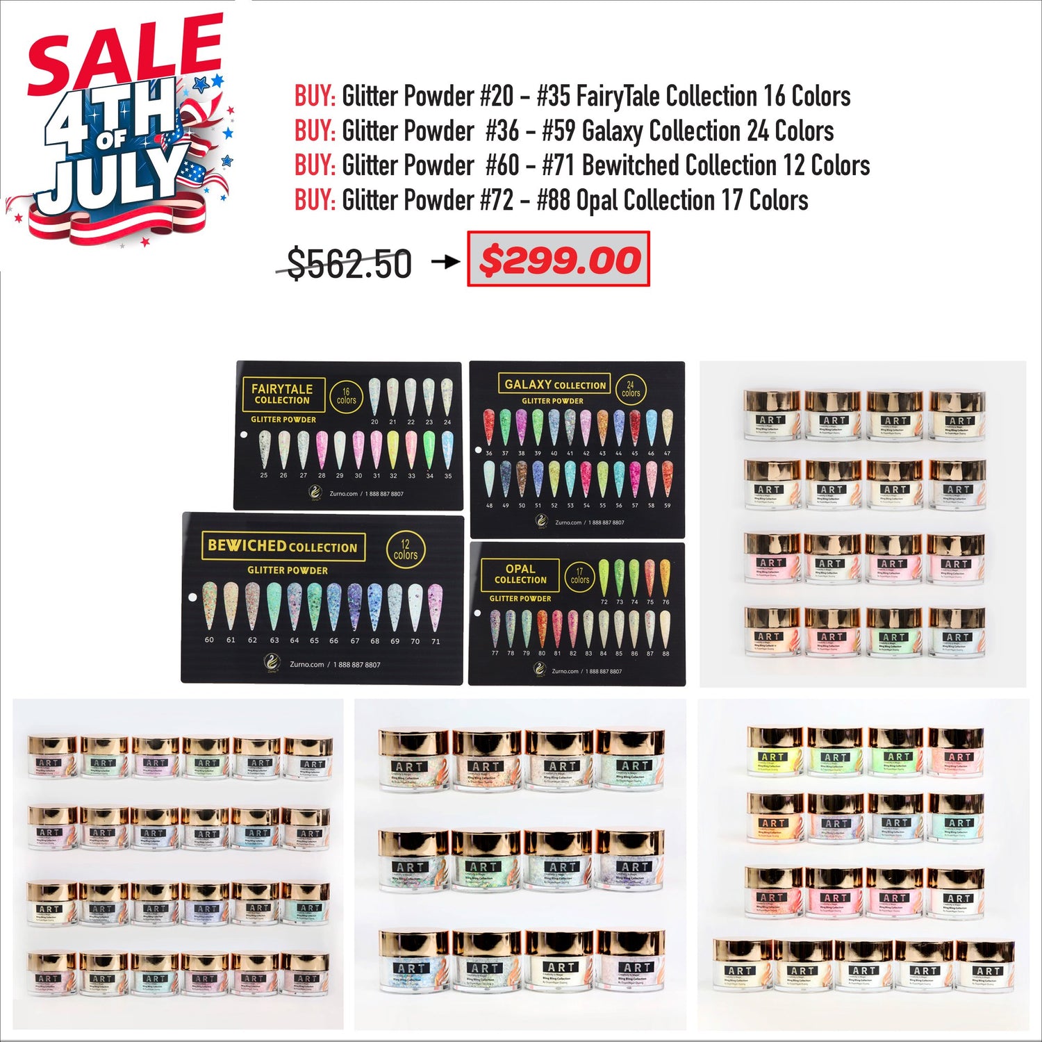 4TH JULY SALE - Glitter Powder 4 Collections Bundle