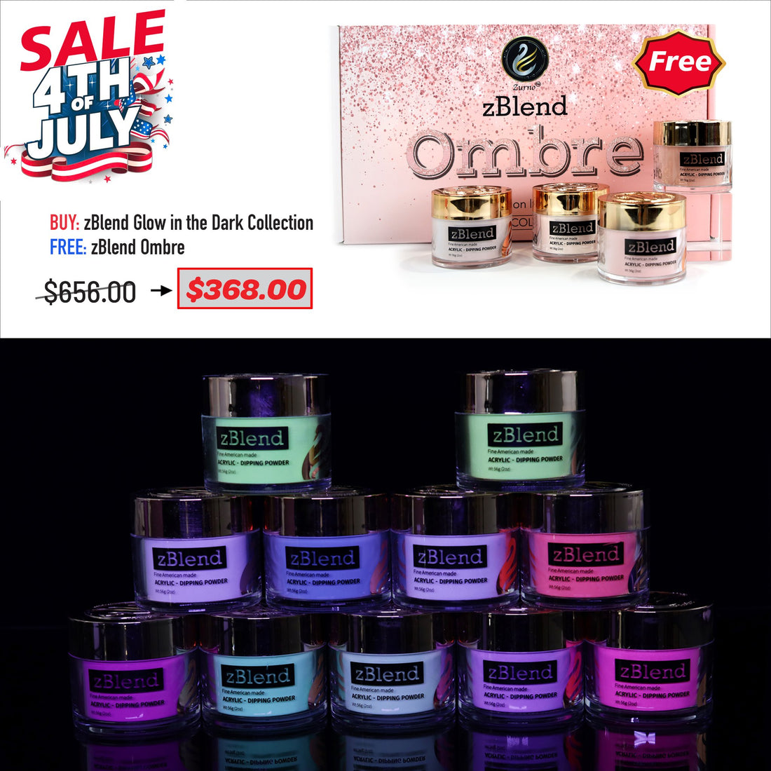 4TH JULE SALE - ZBLEND Glow In the Dark &amp; Ombre Collections
