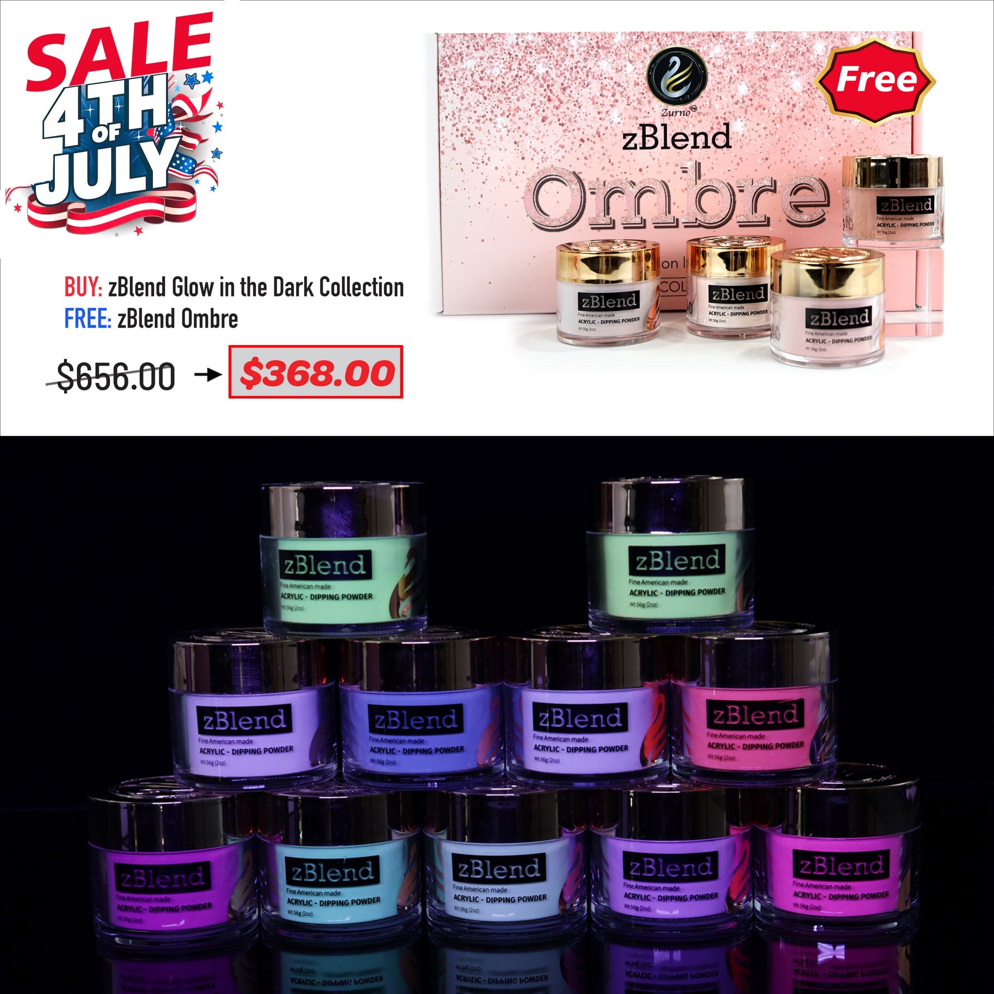4TH JULE SALE - ZBLEND Glow In the Dark &amp; Ombre Collections