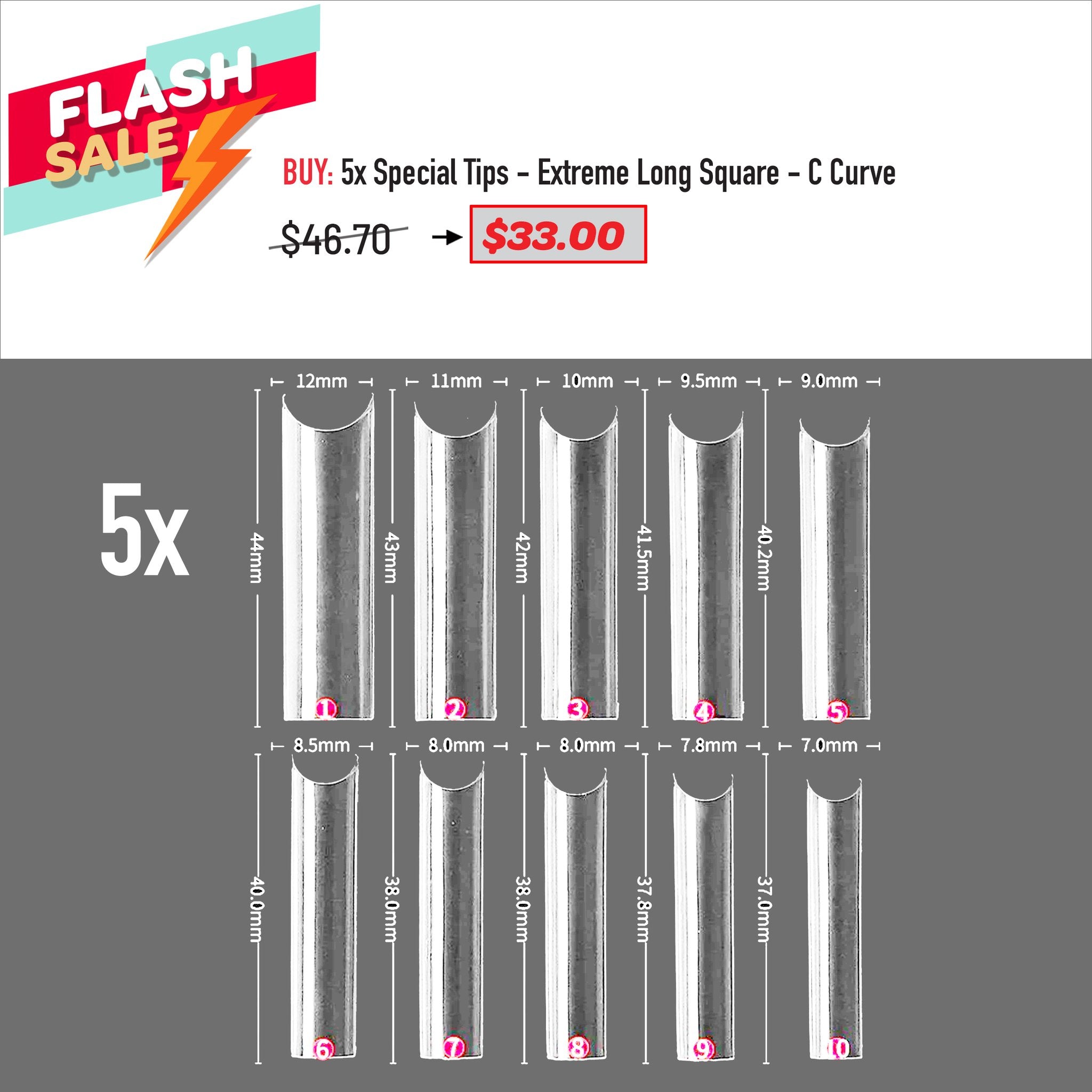 FLASH SALE - Extreme Long Square C Curve Set