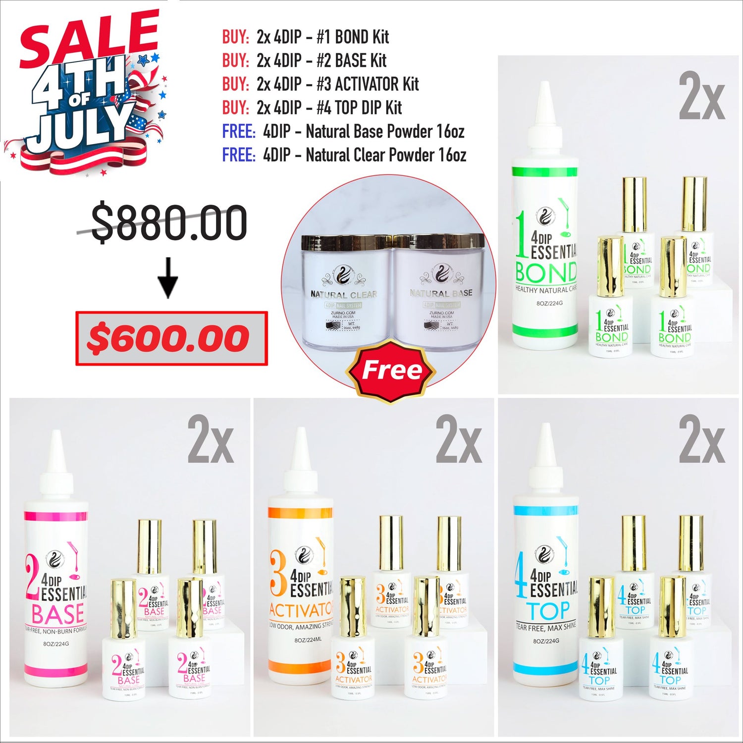 4TH JULY SALE - 4DIP Kit Bundle