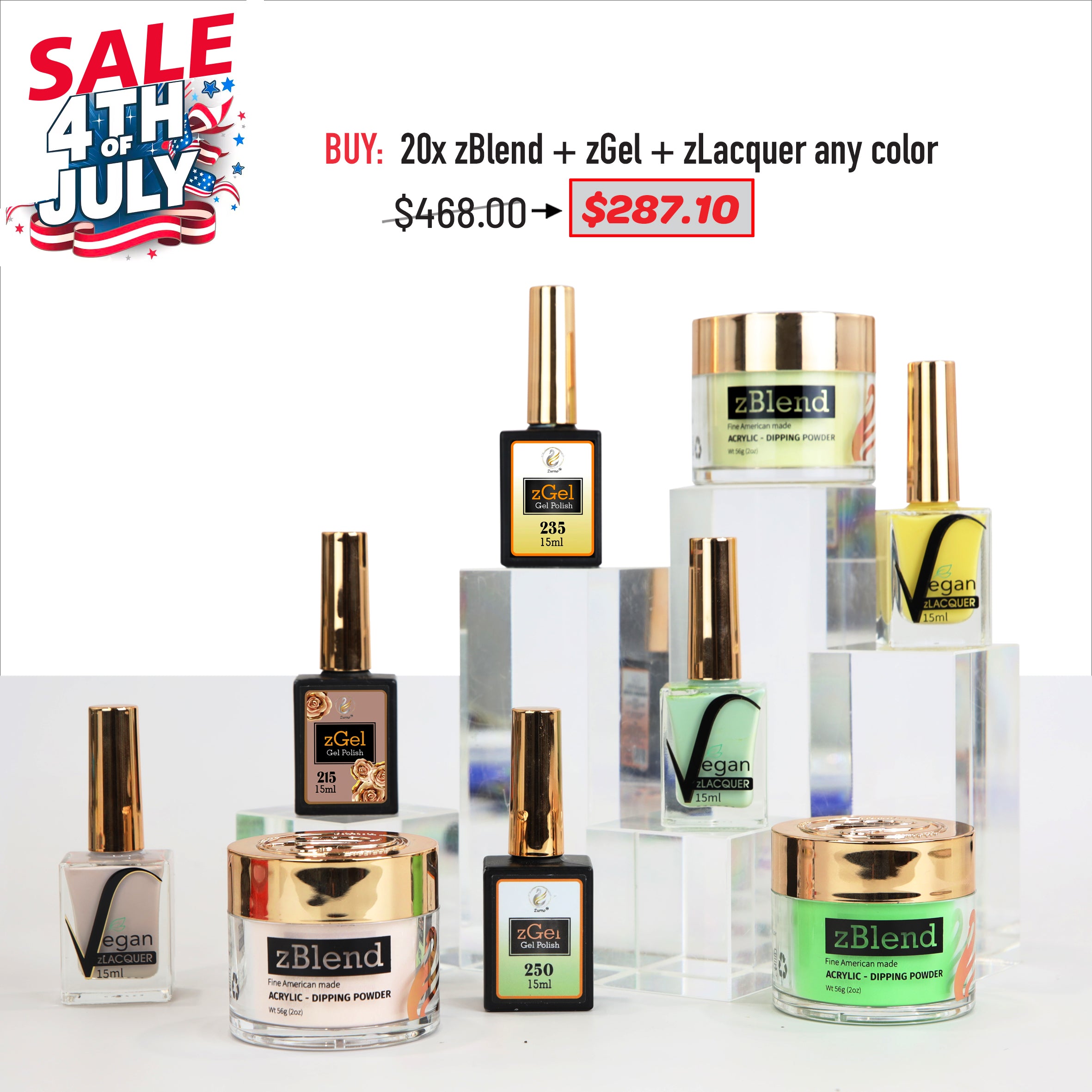 4TH JULY SALE - 4-in-1 zBlend zGel zLacquer Bundle