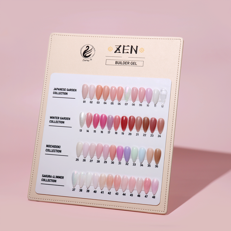 KaZEN Builder Gel All Collection Color Chart 01 48 Nailsjobs by