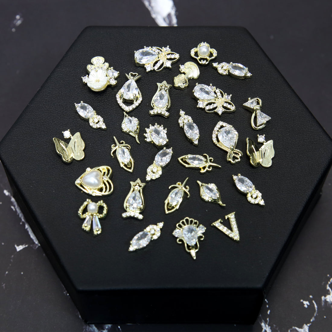 CLEARANCE (NO REFUND/ NO RETURN) - Nail Art Zircon Charm Mix Design - 100 pcs/bag