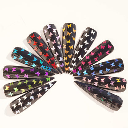 Nail Art Butterfly Glitter - 3 Sets