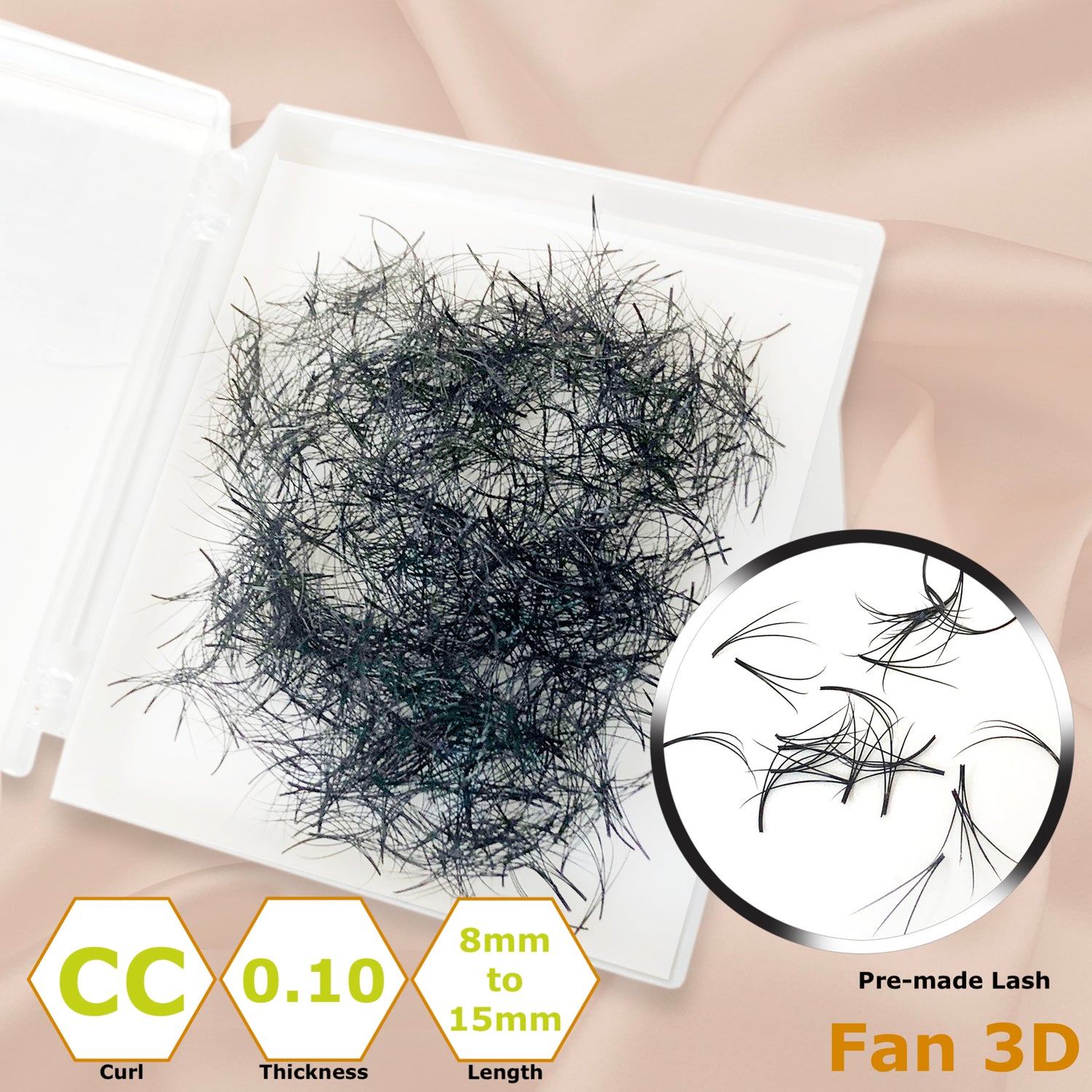 Pre-made Lash - Fan 3D - Curl, Thickness &amp; Length Optional