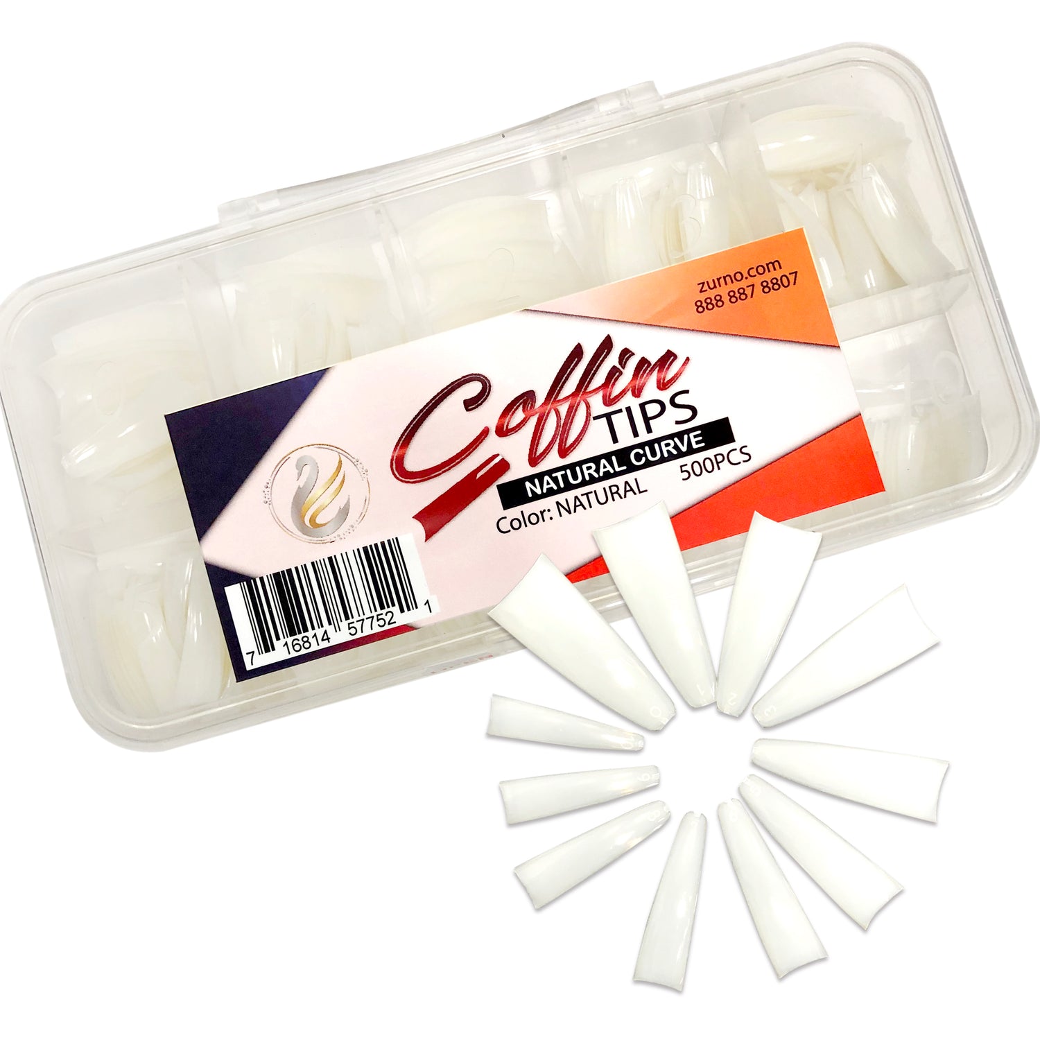 Coffin Tips - Natural Curve - 500 pcs/box