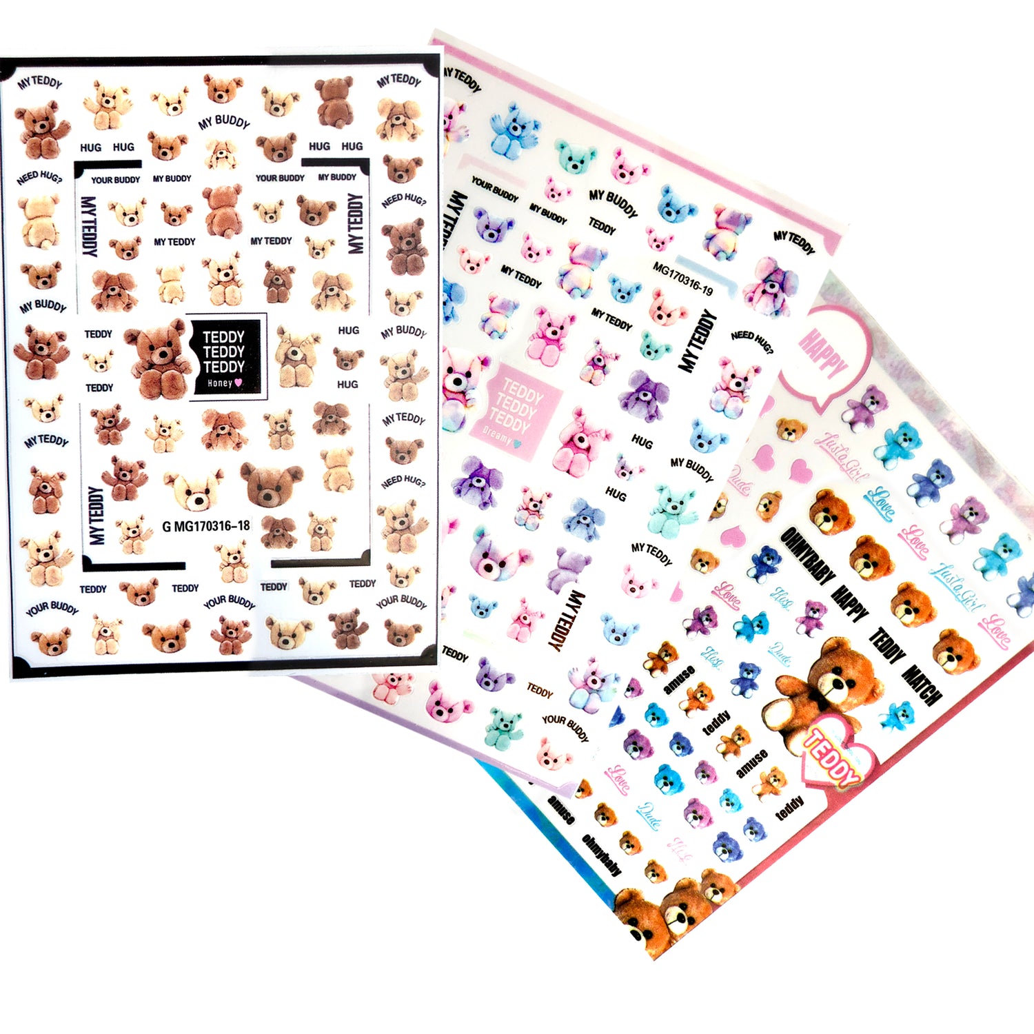 Teddy Bear Sticker Set 1 (3 pcs)