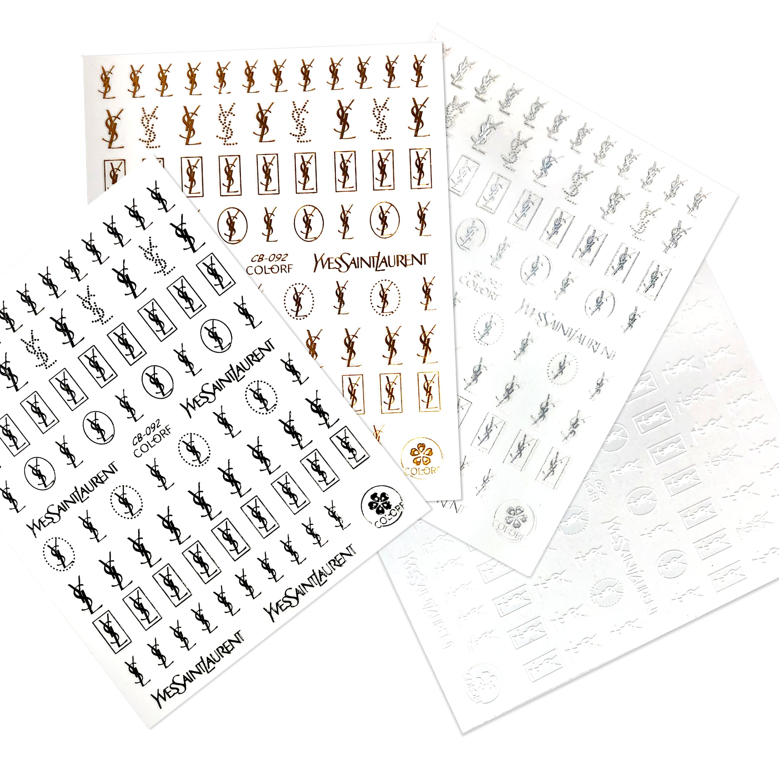 Sticker - Brand YSL - Set 4 pcs – Nailsjobs by Zurno
