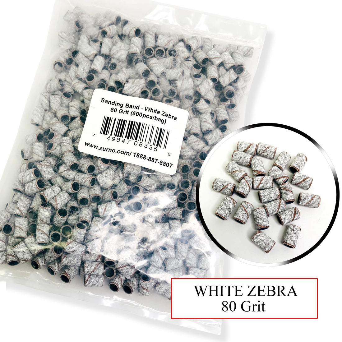 Sanding Band - White Zebra & Aluminum Oxide