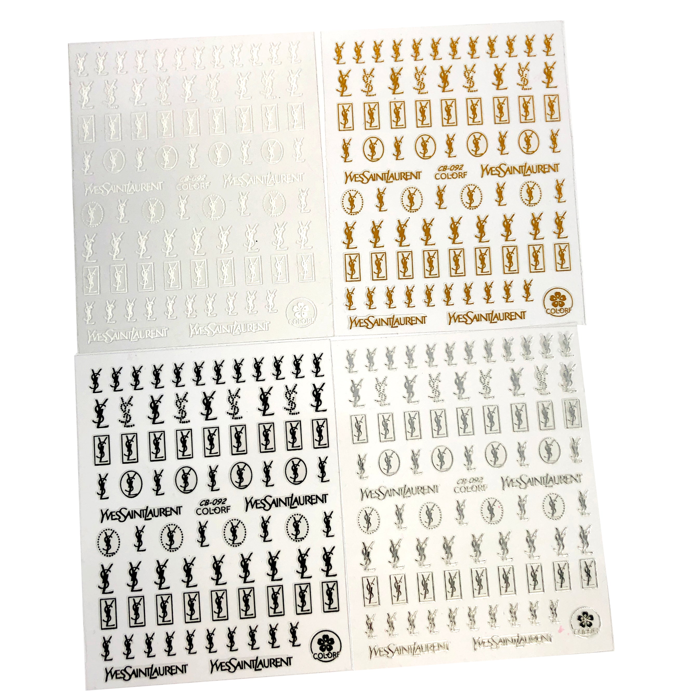 Sticker - Brand YSL - Set 4 pcs – Nailsjobs by Zurno