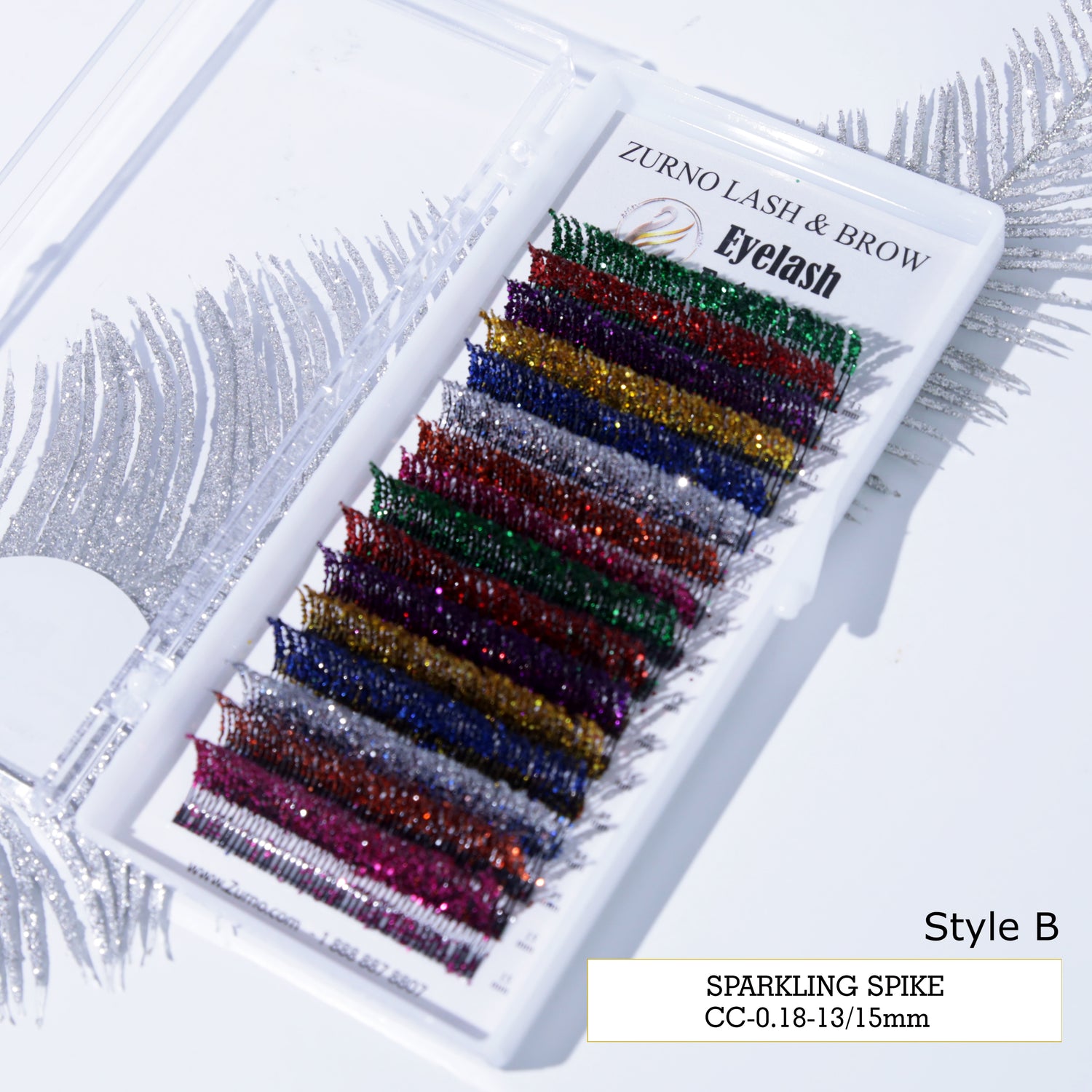 Zurno Lash Tray | YY - Easy Fan - Flat - Bottom Lash - Sparkling Spike