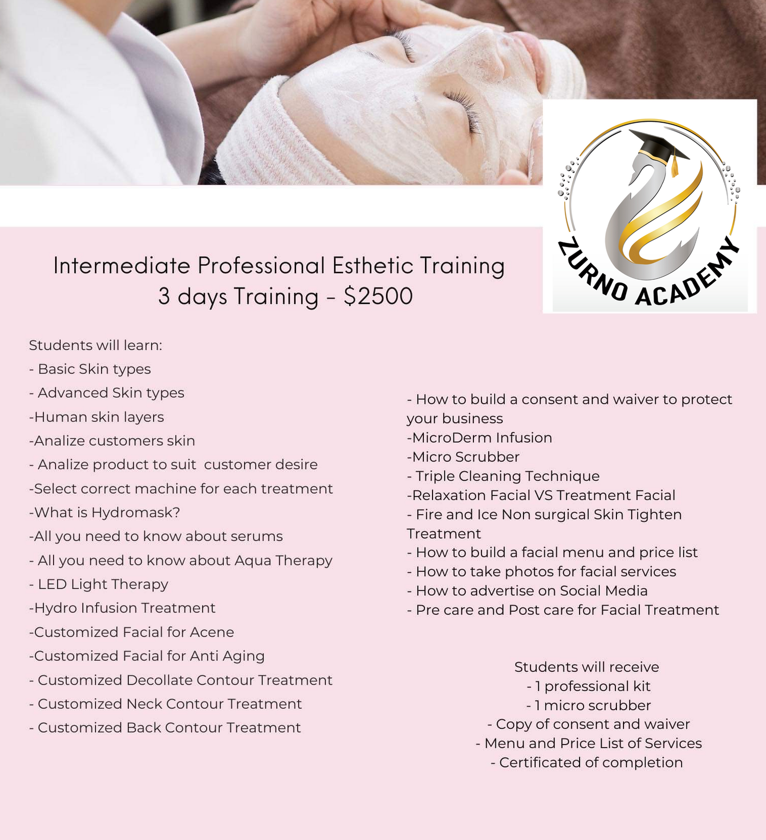 Zurno Academy - Professional Facial Training Class