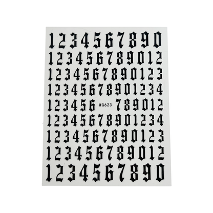 OLD ALPHABET NUMBER STICKER - 6 Colors