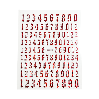 OLD ALPHABET NUMBER STICKER - 6 Colors